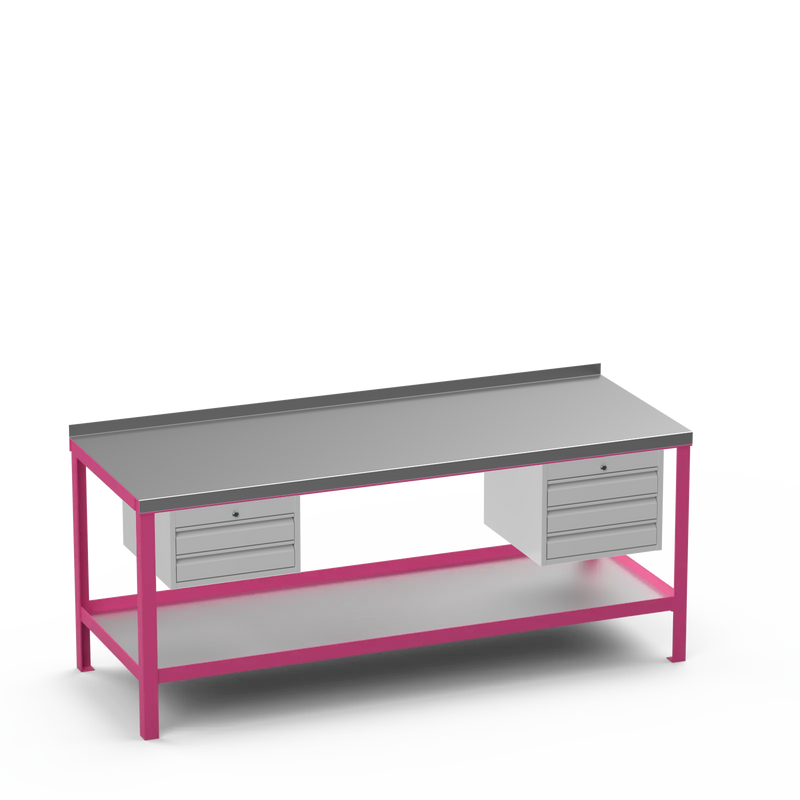Steel Top Heavy Duty Workbench | 2 Drawer & 3 Drawer Storage