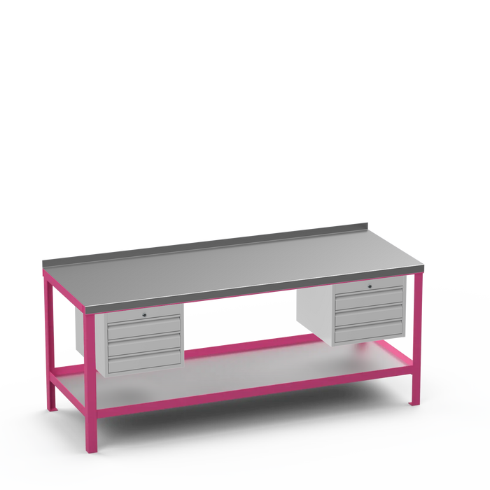 Steel Top Heavy Duty Workbench | 3 Drawer & 3 Drawer Storage