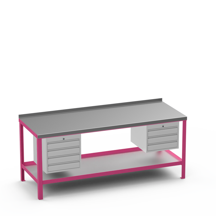Steel Top Heavy Duty Workbench | 4 Drawer & 3 Drawer Storage