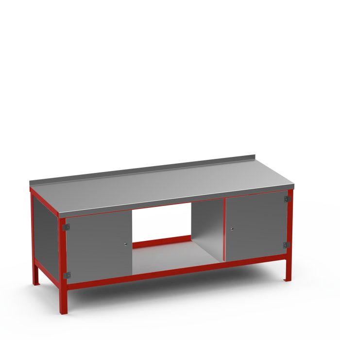 Steel Top Heavy Duty Workbench | Enclosed Cupboard & Enclosed Cupboard Storage