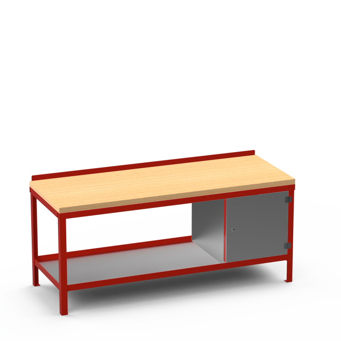 Wood Top Heavy Duty Workbench | Enclosed Cupboard Storage
