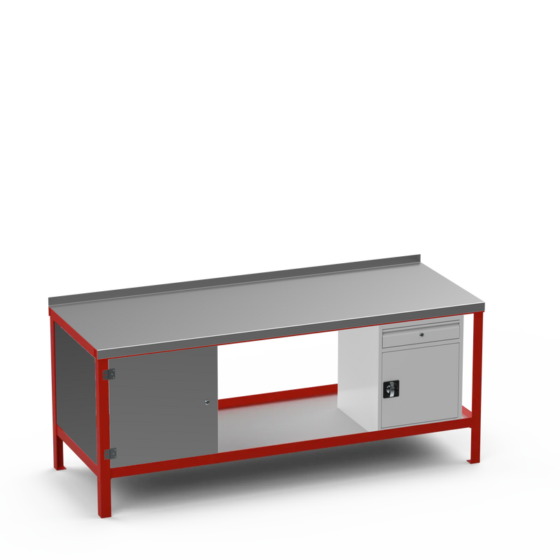 Steel Top Heavy Duty Workbench | Cupboard & Cupboard w/ Drawer Storage