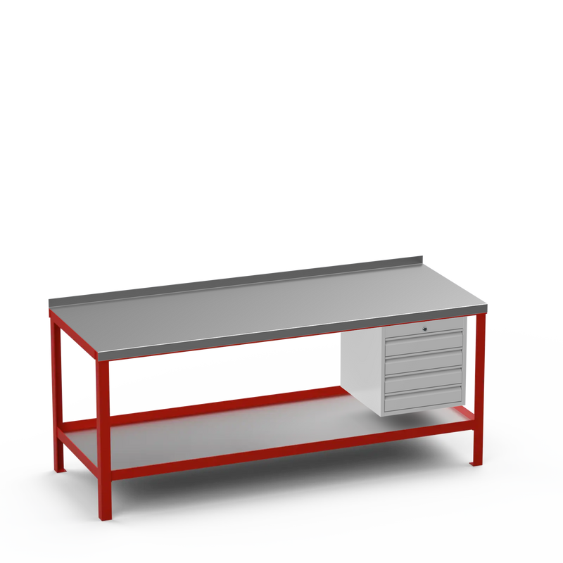 Steel Top Heavy Duty Workbench | 4 Drawer Storage Unit