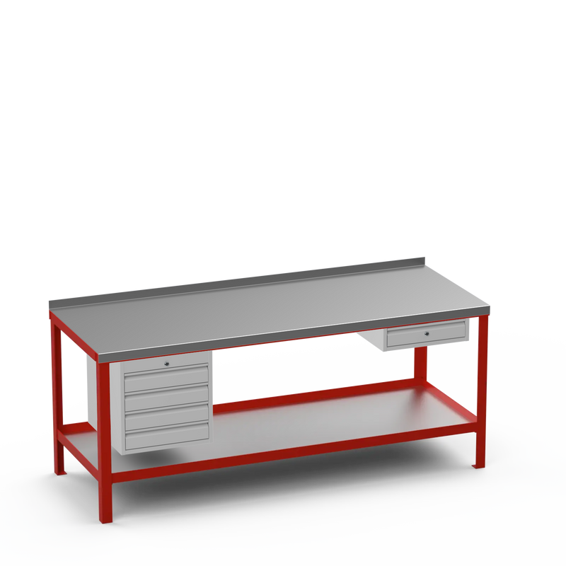 Steel Top Heavy Duty Workbench | 4 Drawer & Single Drawer Storage