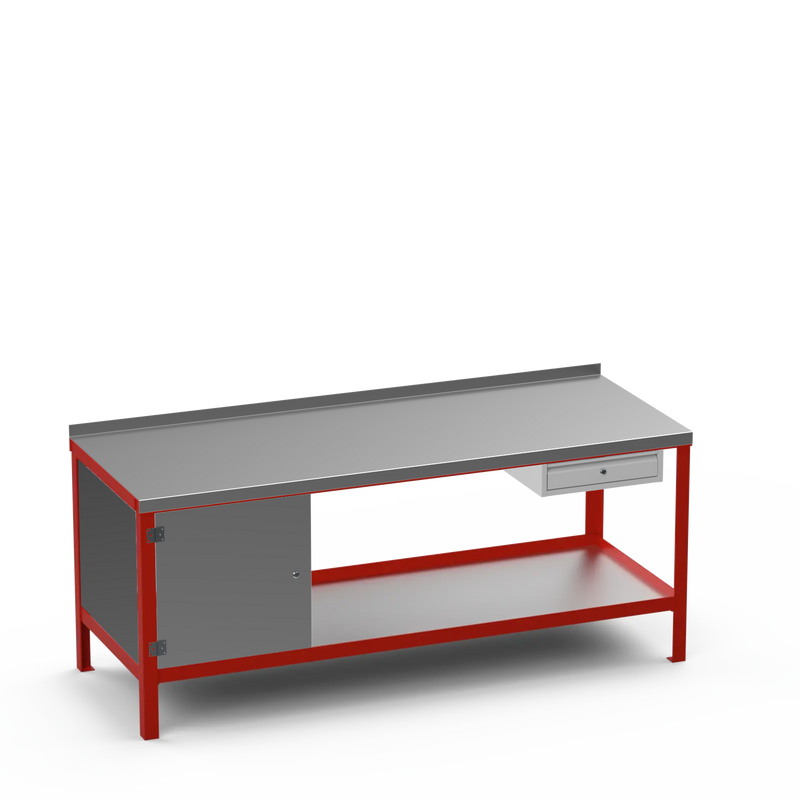 Steel Top Heavy Duty Workbench | Cupboard & Single Drawer Storage Unit