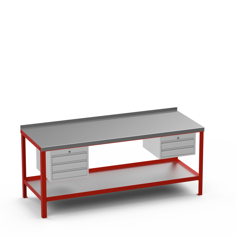 Steel Top Heavy Duty Workbench | 3 Drawer & 2 Drawer Storage