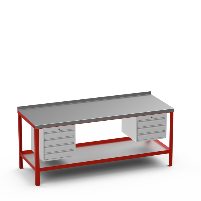 Steel Top Heavy Duty Workbench | 4 Drawer & 3 Drawer Storage