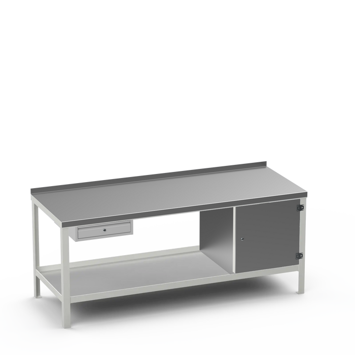 Steel Top Heavy Duty Workbench | Single Drawer & Enclosed Cupboard Storage
