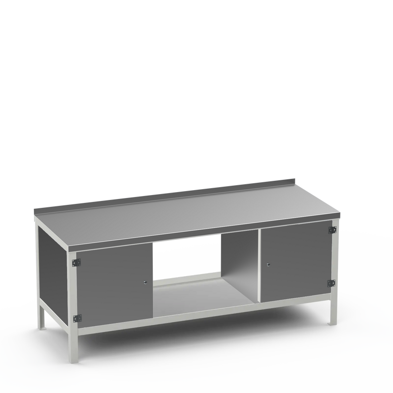 Steel Top Heavy Duty Workbench | Enclosed Cupboard & Storage