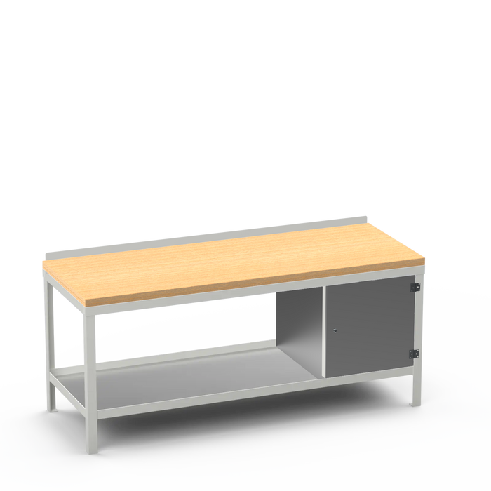 Wood Top Heavy Duty Workbench | Enclosed Cupboard Storage