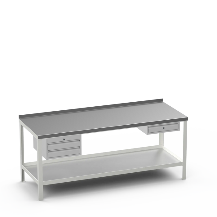 Steel Top Heavy Duty Workbench | 2 Drawer & Single Drawer Storage