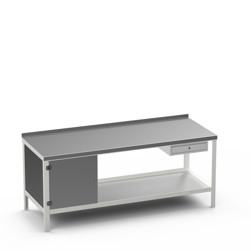 Steel Top Heavy Duty Workbench | Cupboard & Single Drawer Storage Unit