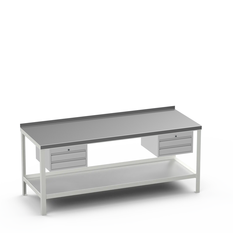 Steel Top Heavy Duty Workbench | 2 Drawer & 2 Drawer Storage