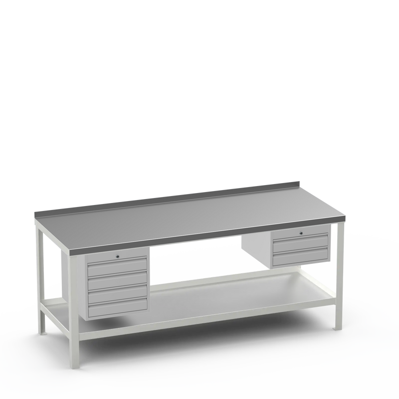 Steel Top Heavy Duty Workbench | 4 Drawer & 2 Drawer Storage