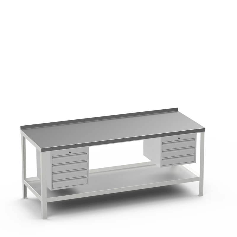 Steel Top Heavy Duty Workbench | 4 Drawer & 3 Drawer Storage