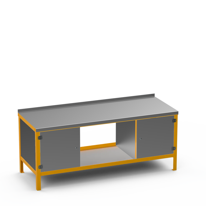 Steel Top Heavy Duty Workbench | Enclosed Cupboard & Enclosed Cupboard Storage