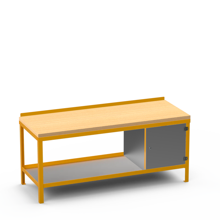 Wood Top Heavy Duty Workbench | Enclosed Cupboard Storage