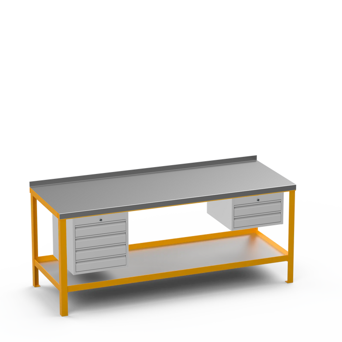 Steel Top Heavy Duty Workbench | 4 Drawer & 2 Drawer Storage