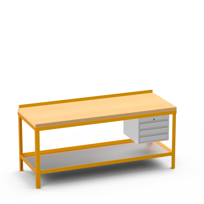 Wood Top Heavy Duty Workbench | 3 Drawer Storage