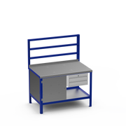 Steel Top Heavy Duty Workbench | Enclosed Cupboard & 2 Drawer Storage