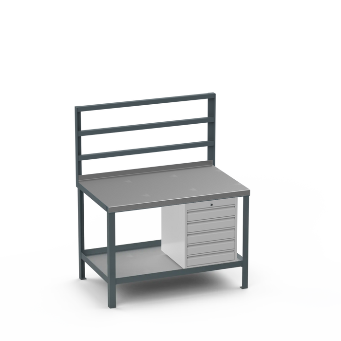 Steel Top Heavy Duty Workbench | 5 Drawer Storage