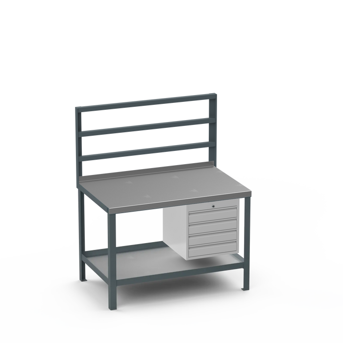 Steel Top Heavy Duty Workbench | 4 Drawer Storage