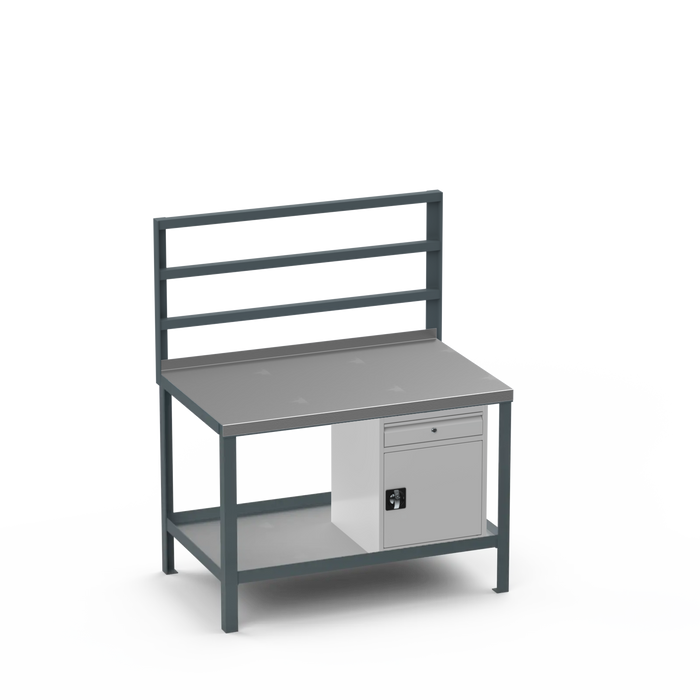 Steel Top Heavy Duty Workbench | Cupboard w/ Drawer Storage