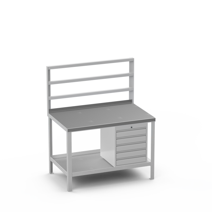 Steel Top Heavy Duty Workbench | 5 Drawer Storage