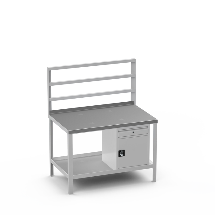 Steel Top Heavy Duty Workbench | Cupboard w/ Drawer Storage