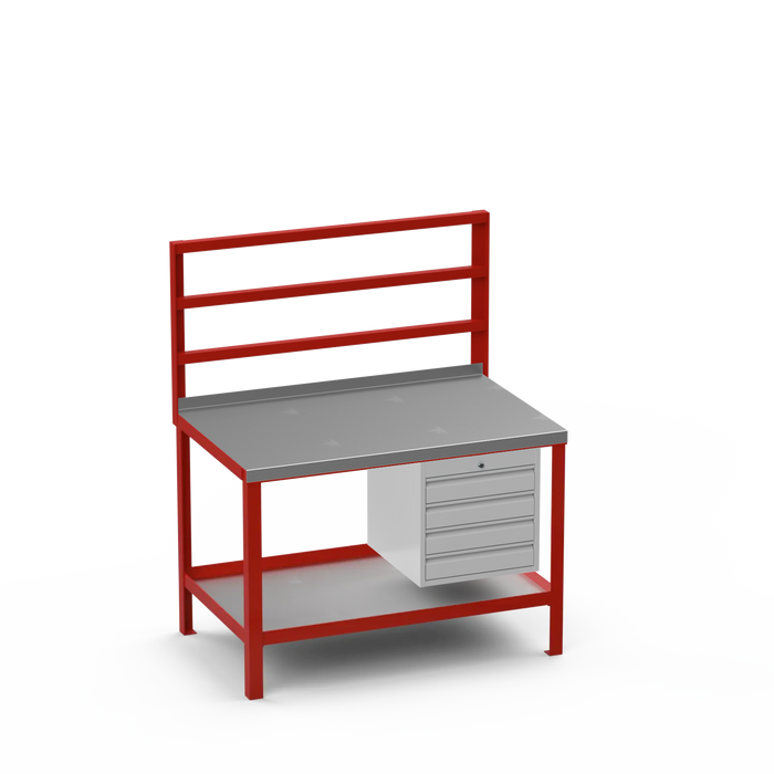 Steel Top Heavy Duty Workbench | 4 Drawer Storage