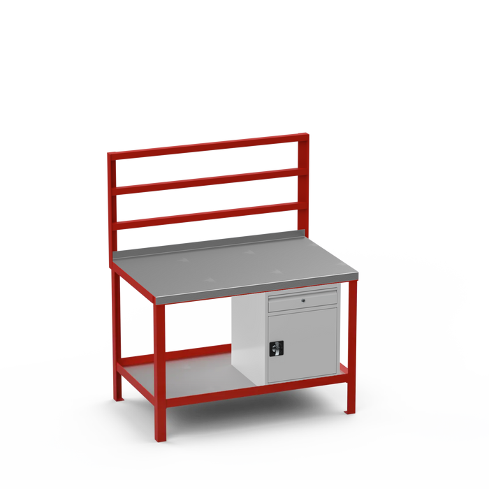 Steel Top Heavy Duty Workbench | Cupboard w/ Drawer Storage