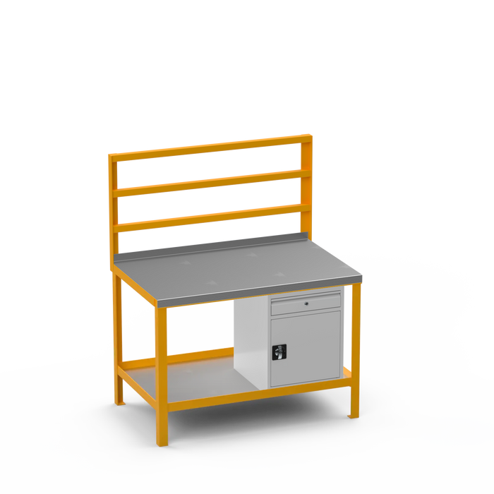 Steel Top Heavy Duty Workbench | Cupboard w/ Drawer Storage