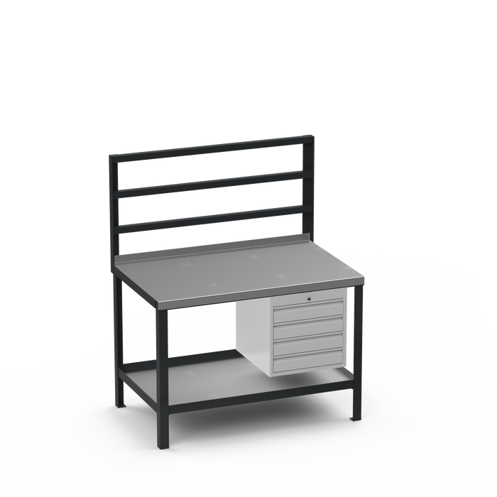 Steel Top Heavy Duty Workbench | 4 Drawer Storage