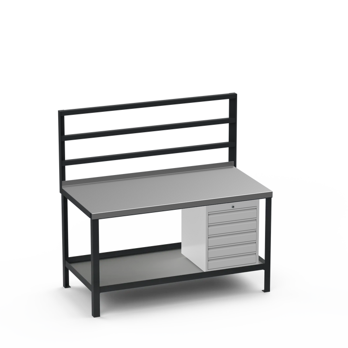 Steel Top Heavy Duty Workbench | 5 Drawer Storage