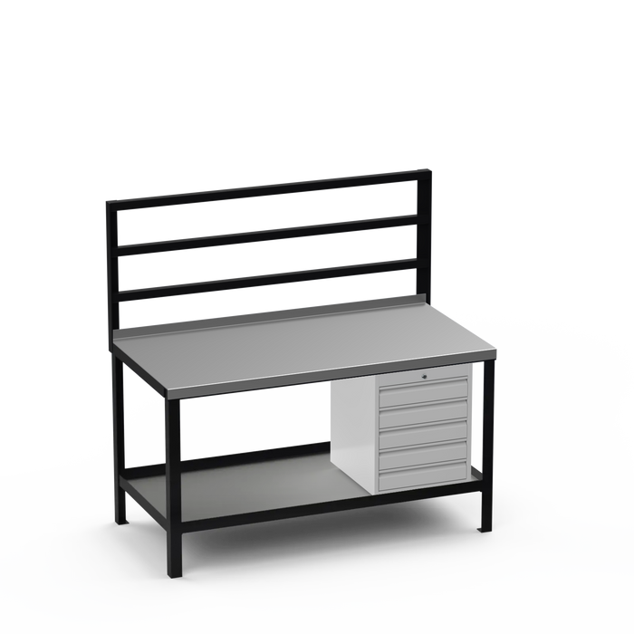 Steel Top Heavy Duty Workbench | 5 Drawer Storage
