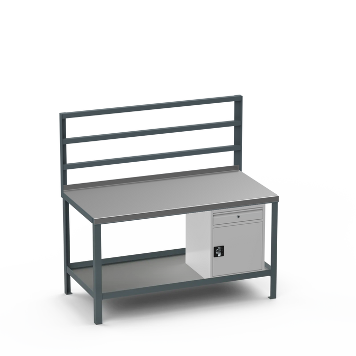 Steel Top Heavy Duty Workbench | Cupboard w/ Drawer Storage