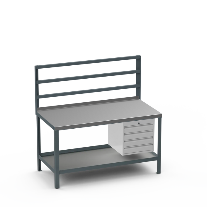 Steel Top Heavy Duty Workbench | 4 Drawer Storage