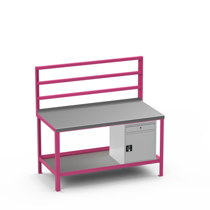 Steel Top Heavy Duty Workbench | Cupboard w/ Drawer Storage