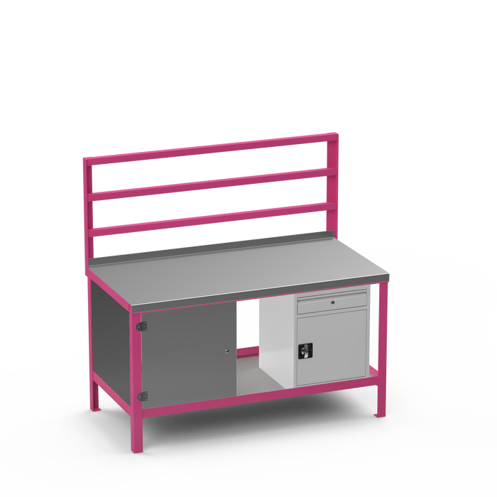 Steel Top Heavy Duty Workbench | Enclosed Cupboard & Cupboard w/ Drawer Storage