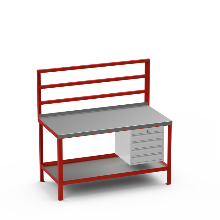 Steel Top Heavy Duty Workbench | 4 Drawer Storage