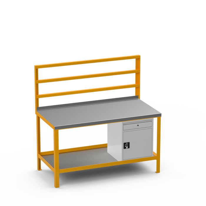 Steel Top Heavy Duty Workbench | Cupboard w/ Drawer Storage