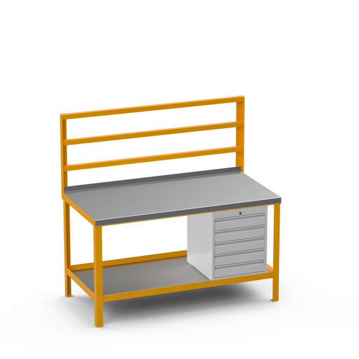 Steel Top Heavy Duty Workbench | 5 Drawer Storage