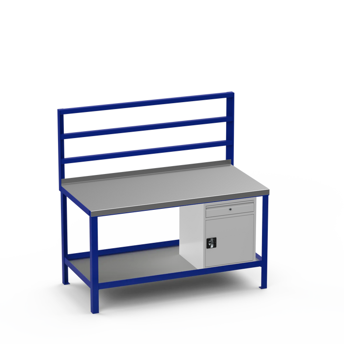 Steel Top Heavy Duty Workbench | Cupboard w/ Drawer Storage
