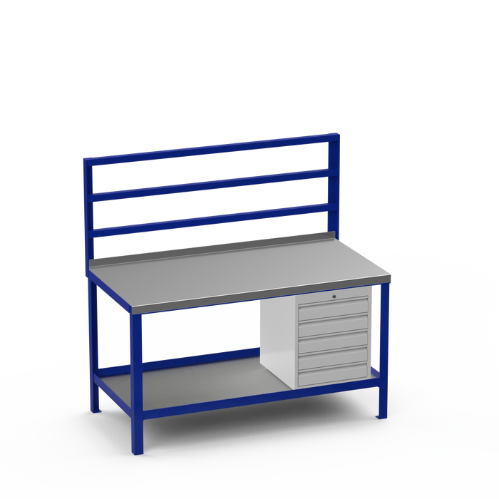 Steel Top Heavy Duty Workbench | 5 Drawer Storage