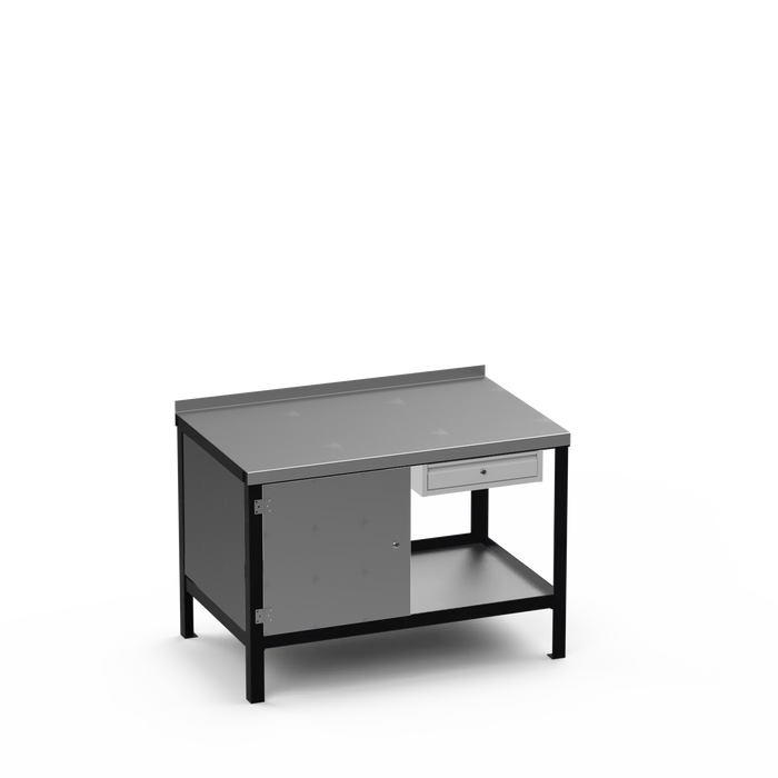 Steel Top Heavy Duty Workbench | Enclosed Cupboard & Single Drawer Storage