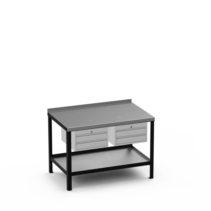 Steel Top Heavy Duty Workbench | 2 Drawer & 2 Drawer Storage