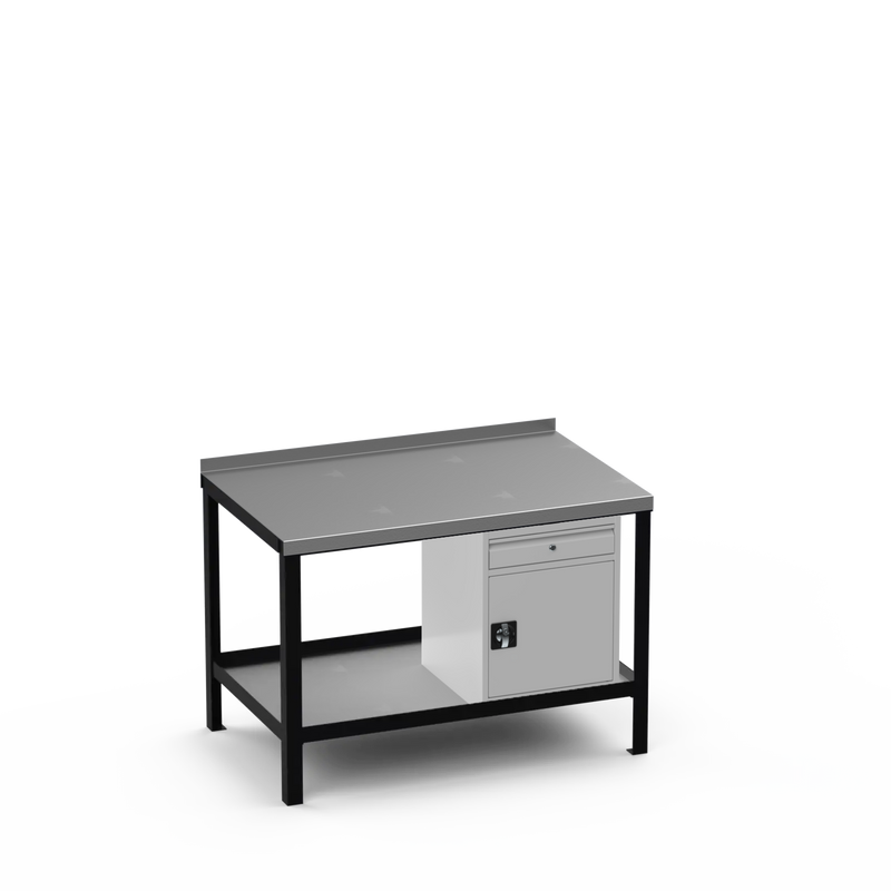 Steel Top Heavy Duty Workbench | Cupboard w/ Drawer Storage