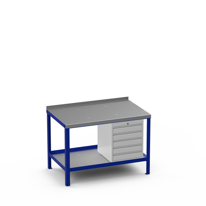 Steel Top Heavy Duty Workbench | 5 Drawer Storage