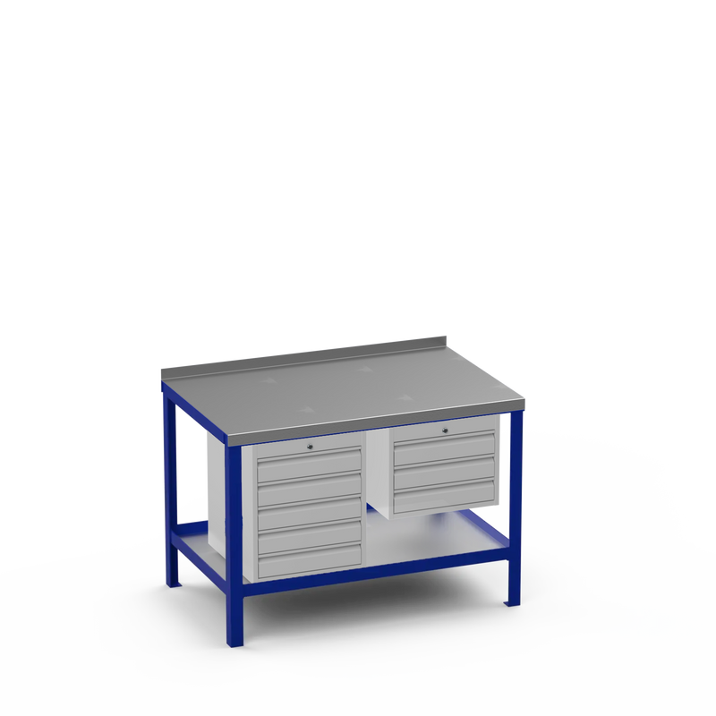 Steel Top Heavy Duty Workbench | 5 Drawer & 3 Drawer Storage
