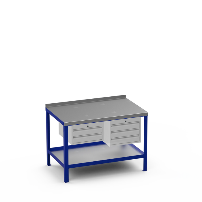 Steel Top Heavy Duty Workbench | 2 Drawer & 3 Drawer Storage